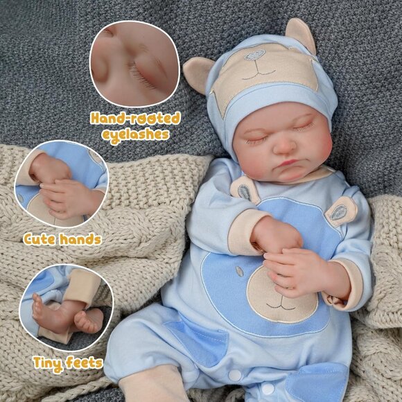 🆕20inch Soft Cloth Body Newborn Baby Poseable Limbs Lovella Doll  Reborn Baby - Picture 2 of 6